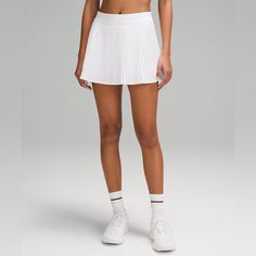 New With Tags, Never Worn. High Rise With Shorts Underneath, This Is A New Style! Athletic Skirts, Lululemon Skirt, High Rise Skirt, Pleated Tennis Skirt, Tennis Skirts, Hem Skirt, Back Women, Lululemon Women, Skirt Design