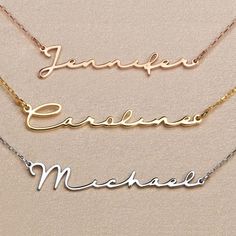 Multiple Name Necklace 18k Gold Vermeil Jewelry - J F W Personalized Rose Gold Elegant Necklace, Elegant Personalized Rose Gold Necklace, Everyday Rose Gold Name Necklace With Adjustable Chain, Rose Gold Name Necklace With Delicate Chain, Delicate Chain Rose Gold Name Necklace, Everyday Rose Gold Name Necklace With Delicate Chain, Customizable Minimalist Rose Gold Necklace, Minimalist Customizable Rose Gold Necklace, Rose Gold Sterling Silver Name Necklace With Delicate Chain