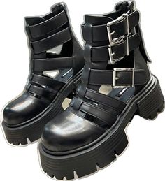 Grunge High-top Moto Boots With Chunky Platform, Grunge High-top Chunky Platform Moto Boots, Black Platform Lace-up Sandals With Round Toe, Summer Platform Sandals, Roman Shoes, Black Punk Platform Sandals, Gothic High-top Platform Boots With Lug Sole, Black Gladiator Sandals, Versatile Shoes