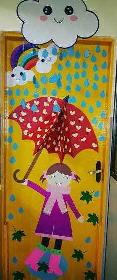 Porta decorada Educação infantil Orla Infantil, Preschool Creative Art, School Door Decorations, Teacher Classroom Decorations, School Wall Art, Christmas Crafts For Kids To Make, Door Decorations Classroom