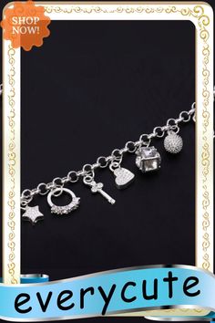 925 Silver Fashion Bracelet with Ms Multielement Adorn Article 13 Silver Cubic Zirconia Bangle Charm Bracelet, Silver Cubic Zirconia Charm Bangle, Elegant Jewelry Bracelet With Dangling Charms, Elegant Metal Charm Bracelet With Dangling Charms, Elegant Metal Chain Bracelet With Dangling Charms, Elegant Bracelets With Dangling Charms, Silver Cubic Zirconia Charm Bracelet For Party, Elegant Sterling Silver Bracelets With Dangling Charms, Elegant Sterling Silver Charm Bracelet With Dangling Charms