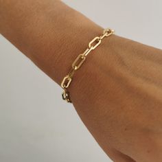 This Italian handcrafted chain link bracelet is completely composed of sterling silver and 18k gold plated silver and is uniquely made with a semi-hollow interior for comfortable everyday wear that will not dent An extender chain 16cm+2cm means it adjusts to fit different sizes. . Each individual necklace is unique and one of a kind and cleaned, buffed and polished. - we use only the finest quality materials - all components are 100% sterling silver or 18k Gold plated (Nickel free) - all pieces are designed in our happy studio Thick Oval Link 18K silver plated Gold Italian Chain Link Bracelet  D E T A I L S * Available in sterling silver or Crafted in Gold plated .925 sterling silver * Very easy to put on * An extender chain means it adjusts to fit different sizes 16-18cm.  All jewelry com Oval Link Paperclip Bracelet As Gift, Gold Link Bracelet As Gift, Gold Link Bracelet Gift, Modern Gold Chain Bracelet With Paperclip Chain, Modern Chain Link Gold Bracelet Gift, Gold Cable Chain Link Bracelet As Gift, Gold Cable Chain Bracelet As Gift, Everyday Gold Oval Bracelet With Cable Chain, Oval Cable Chain Bracelet For Everyday