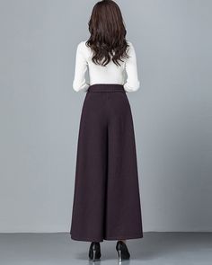 * A cool wide leg skirt pants, made of quality cotton blends. * Two pockets, they are big enough for your hands. * Fixed waist on front and elastic waist on back. * Material: 6% cotton, 90% polyester, 4% spandex * Let us know your usual size in your country and your overall height. * Can custom make waist size and length. * Size: True to US size, US 0-US 20 are available, you can let us know your usual size and height in your order. * Shipping: Free shipping Processing time : 5-7 Business days D Fall Cotton Wide Leg Pants Full Length, Fall Cotton Wide Leg Full Length Pants, Fall Full-length Cotton Wide Leg Pants, Winter Wide Leg Stretch Cotton Pants, Winter Stretch Cotton Wide Leg Pants, Cotton Wide Leg Pants For Fall, Wide Leg Ankle-length Pants With Elastic Waistband For Fall, Non-stretch Cotton Wide Leg Pants, Non-stretch Flare Bottoms For Winter