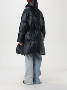 Find MAISON MARGIELA Jacket on Editorialist. Jacket MM6 MAISON MARGIELA Woman color Black Black Long Coat For Spring, Black Puffer Outerwear For Spring, Black Spring Puffer Outerwear, Margiela Jacket, Denim Trench Coat, Blue Trench Coat, Fitted Coat, Trench Coat Black, Italian Fashion Designers