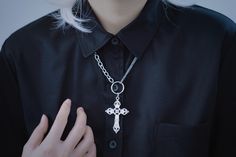 This price is for a necklace only. Elegant Crucifix Cross Necklace With Chain, Elegant Cross Chain Necklace With Silver Chain, Elegant Sterling Silver Cross Chain Necklace, Elegant Metal Cross Necklace With Adjustable Chain, Elegant Silver Chain Cross Necklace, Elegant Silver Chain Necklace With Cross Pendant, Elegant Cross Pendant Necklace With Silver Chain, Elegant Cross Necklace With Chain, Elegant Necklace With Silver Chain And Cross Pendant