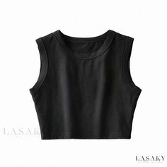 Lasaky - Sleek Athletic Crop Top - Figure-Hugging Sleeveless Fitness Outfit with High Waist and Midriff-Baring Design Compression Tank Top, Punk Diy, Sporty Crop Top, Shifting Wardrobe, Round Neck Crop Top, Crop Top Sleeveless, Denim Streetwear, Athletic Crop Top, Aesthetic Styles