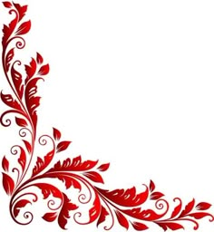 a red and white floral design on a white background