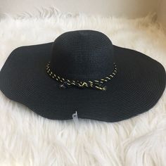 Women Straw Hats Black One-size Hat For Vacation, Casual Black Hats For Beach Season, Casual Black Beach Hats, Black Summer Hat, One Size, Black Vacation Hat, One Size, Black Vacation Hat One Size, Black Trendy Sun Hat For Day Out, Black Fedora Hats For Beach Season, Black Vacation Hat