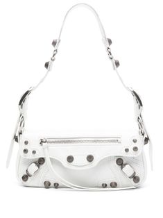 optical white lambskin crease effect rectangle body adjustable shoulder strap silver-tone stud detailing decorative zip detailing decorative buckle detailing rear zip-fastening pocket main compartment internal logo patch full lining silver-tone hardware foldover top with magnetic fastening This piece comes complete with a protective dust bag. We've partnered with Good On You — an independent agency that rates how brands perform in relation to their impact on the planet, people and animals, with a multi-criteria rating simplified to a five points scale. In order to be awarded our conscious label, larger brands need to score a minimum of four out of five ('Good'), while smaller brands must score at least three out of five ('It's a start'). This item comes from a brand rated four out of five White Crossbody Shoulder Bag With Silver-tone Hardware, White Shoulder Bag With Silver-tone Hardware, White Top Handle Shoulder Bag With Metal Hardware, White Satchel Shoulder Bag With Palladium Hardware, White Shoulder Bag With Metal Hardware, Designer White Bags With Metal Hardware, White Shoulder Bag With Silver-tone Hardware And Double Handle, Designer White Shoulder Bag With Palladium Hardware, White Leather Bag With Metal Hardware