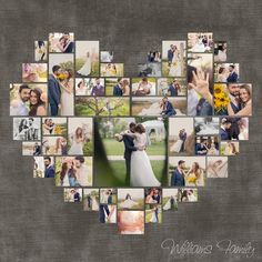 a collage of photos in the shape of a heart