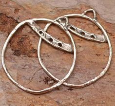 Sterling Silver Hoops, Two 30mm Round Earring Components, E-99, S/2 Hoop Earrings With Charms For Jewelry Making, Charm Small Hoop Metal Earrings, Silver Charm Hoop Earrings, Metal Round Earrings With Charms, Tiny Charms, Round Earring, Earring Hoop, Romantic Rings, Rustic Earrings