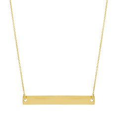 14K yellow gold polished bar necklace18 inch 14K yellow gold cable chain | Bar Necklace | 14K Yellow Gold | Size 18" | Helzberg Diamonds Cuban Link Bracelet, Cuban Link Necklace, Ruby And Diamond Ring, Helzberg Diamonds, Gold Bar Necklace, Gold Alloys, Berkshire Hathaway, Geometric Necklace, Geometric Jewelry