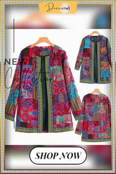 Zanzea Vintage Women Cotton Ethnic Printed Coat Patchwork Cardigan Jackets Casaco Feminino Manteau Femme Patterned Patchwork Outerwear For Fall, Bohemian Multicolor Long Sleeve Cardigan, Bohemian Long Sleeve Multicolor Cardigan, Bohemian Printed Winter Outerwear, Multicolor Long Sleeve Bohemian Cardigan, Bohemian Long Sleeve Printed Cardigan, Multicolor Floral Print Outerwear For Festival, Bohemian Long Sleeve Outerwear With Boho Print, Bohemian Long Sleeve Floral Print Outerwear