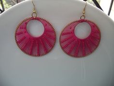 These are beautiful, trendy pink handmade thread and beaded earrings that will pair well with your Western or Indian outfit.  These will be a lovely present as a gift for a loved one.  Please allow 15-17 business days for delivery. Summer Festive Pink Jewelry, Pink Bohemian Beaded Earrings For Festive Occasions, Bohemian Pink Beaded Earrings For Festive Occasions, Festive Bohemian Pink Beaded Earrings, Handmade Pink Bohemian Hoop Earrings, Pink Beaded Earrings For Summer, Traditional Pink Embroidered Jewelry, Handmade Pink Hoop Earrings For Summer, Traditional Pink Earrings For Summer