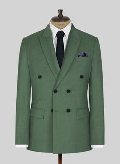 Fuse style and substance effortlessly with this unique hued jacket. The Napolean Moss Green Wool Suit is elegant and exudes a polished all-purpose look. Crafted from wool  blend, this suit is stylishly designed from the finest wool fabric. Wear it with matching trousers, a white shirt, a maroon tie and black dress shoes to complete the look.  Look Includes   Napolean Moss Green Wool Fabric  Double Breasted Jacket Style  Peak Lapel  Horn Royal Black Buttons  Single Vent  Three Cuff Buttons     Cl Green Wool Suit, Maroon Tie, Grey Tweed Suit, Black Dress Shoe, Herringbone Tweed Jacket, White Linen Suit, Green Velvet Jacket, Peaky Blinders Suit, Royal Blue Suit