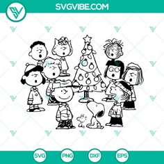 peanuts around the christmas tree svg file