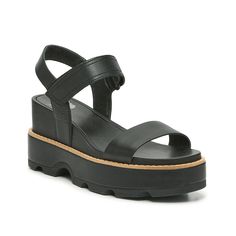 SOREL-Joanie IV Wedge Sandal Sturdy yet stylish, the Joanie IV sandals from Sorel are ideal for summer. This pair features a classic wedge silhouette and is crafted with a durable sole and high quality materials to keep you comfortable all season long. Spain Fits, Sandals Outfit, Strap Wedge, Leather Platform Sandals, Black Wedge Sandals, Wedge Sandal, Dillard's, Platform Wedges, Platform Sandals