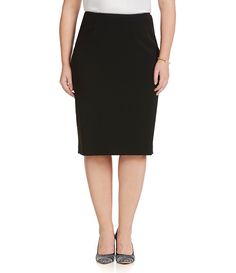 Kasper Plus Stretch-Crepe Skimmer Skirt Flattering Knee-length Elastane Skirt, Fitted Elastane Bottoms Midi Length, Fitted Elastane Midi Bottoms, Fitted Midi-length Lined Skirt, Flattering Fitted Midi Skirt, Fitted Flattering Midi Skirt, Knee-length Lined Elastane Skirt, Flattering Elastane Pencil Skirt, Flattering Fitted Midi-length Skirt