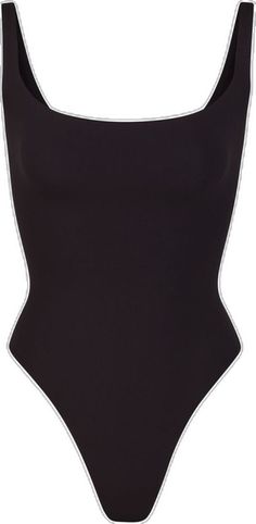 Sleek Black Second-skin Swimwear, Seamless Black Bodysuit For Swimming, Seamless Black Swimming Bodysuit, Black Seamless Bodysuit For Swimming, Sleek Black Leotard With Lined Body, Sleek Black Second-skin Bodysuit, Sleek Second-skin Black Bodysuit, Black Tight-fitting Sleek Bodysuit, Black Swimsuit Bodysuit Second-skin Fit