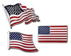 two american flags stickers on white background