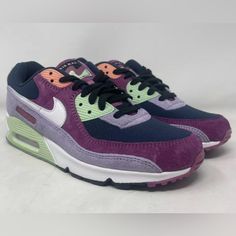 Nike Air Max 90 Nrg Joker Purple Black Green Sneakers Dm0035-500 Men Size 10.5 Brand New - No Box Comes From Pet And Smoke Home Sporty Purple Sneakers With Boost Midsole, Custom Purple Sneakers For Light Sports, Purple Custom Sneakers For Light Sports, Sporty Custom Purple Sneakers With Boost Midsole, Sporty Purple Sneakers For Streetwear, Purple Air Max Cushioned Lace-up Sneakers, Purple Custom Sneakers With Boost Midsole For Sports, Nike Purple Sporty Sneakers, Nike Purple Running Shoes For Light Sports