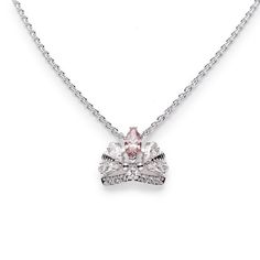 This Is A Brand New Swarovski Crystal Necklace From The Bee A Queen Collection. White Gold Color With Clear And Pink Crystals. The Pendant Is 1/2" X 5/8" Large And The Chain Is 17" Long (Excludes The Pendant) And The Length Is Adjustable (Can Be Worn Shorter). It Is In Perfect Condition And It Comes With Original Packaging. Sw0145 Silver Sterling Diamond Necklace For Evening, Silver Sterling Silver Diamond Necklace For Evenings, Pink Necklaces, Expensive Necklaces, Queen Tiara, Tiara Necklace, Hero Oc, Jewelry White Gold, Queens Tiaras