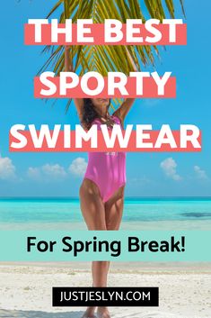 Looking for sporty bathing suits for Spring break? Find the best activewear swimsuits for women who love fitness. Some are modest with shorts and some are casual, simple, and stylish. These suits are perfect for curvy girls or any body type. Choose from Bikinis or One Piece. #springbreak #swimwear #activewear Suits For Summer, Vintage Style Swimsuit, Mesh Bathing Suit, Sporty Bathing Suits, Sporty Swimwear, Active Swimwear, Sports Swimsuits, Halter Bathing Suit