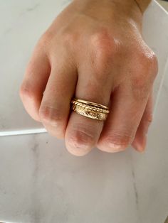 Back to the basics with our simple gold band - the one that goes with everything and makes the perfect stacker ring. *Made to order (Processing time of 7-8 business days) Gold Double Band Classic Midi Rings, Classic Gold Double Band Midi Rings, Timeless Gold Stackable Rings For Everyday, Adjustable Everyday Rings With Round Band, Everyday Yellow Gold Double Band Midi Rings, Adjustable 14k Gold Bands For Everyday, Adjustable Round Band Rings For Everyday Wear, Everyday Adjustable Round Band Rings, Timeless Adjustable Gold Midi Rings