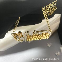 CUSTOM PERSONALIZED NAMEPLATE NECKLACE NAME CHAINThis meaningful name necklace can be a perfect gift for you and your loved ones.Best gifts for women, friends, sisters, BFF, best bitches, mother, daughter grandmother, granddaughter, aunt, niece ,wife, girlfriends♥♥♥♥♥Features of our custom jewelry:-Real gold plating-Will not tarnish with proper care-It has a certain waterproof function, but if you want to have it for a long time, it is not recommended to touch water.-Firm, not easy to damage-hyp Elegant Customized Nameplate Necklace, Elegant Custom Nameplate Name Necklace, Custom Name Nameplate Necklace, Anniversary Metal Nameplate Necklace, Custom Gold Nameplate Necklace With Names, Custom Gold-plated Nameplate Necklace For Gifts, Nameplate Necklace Gold, Personalized Gold Necklace, Name Necklace Silver