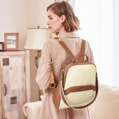 Garbutt Convertible Vegan Leather Mini Backpack Purse For Women | CLUCI Chic Faux Leather Backpack, Beige Leather Shoulder Backpack, Cream Backpack With Zipper For Back To School, Faux Leather Backpack With Shoulder Straps, School Backpack With Adjustable Strap And Faux Leather, Trendy Faux Leather Shoulder Backpack, School Backpack With Adjustable Straps In Faux Leather, Casual Faux Leather Backpack For School, Faux Leather School Backpack