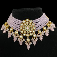 Traditional Kundan Necklace With Meenakari, Traditional Adjustable Kundan Necklace With Meenakari, Bollywood Meenakari Choker For Diwali, Bollywood Style Meenakari Choker For Diwali, Zari Work Choker For Festivals And Gifts, Festive Zari Work Choker As Gift, Adjustable Temple Style Kundan Necklace, Adjustable Kundan Necklace With Cutdana For Festivals, Diwali Gift Zari Work Choker