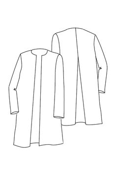 a drawing of a long sleeved shirt with buttons on the front and back side