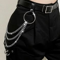 New In Original Packaging Adjustable Length Black Pu Leather With Chain Belt Detail Width: 1.1” Length: 41.3” Belt Chains Aesthetic, Belts With Chains, Goth Belt Chain, Aesthetic Belts Grunge, Chain Accessories Grunge, Chain Belts Outfit, Multiple Belts Outfit, Silver Belt Chain, Black Aesthetic Clothing