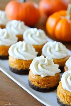 pumpkin cheesecake cupcakes with vanilla cream frosting