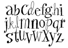 an old english alphabet with black ink