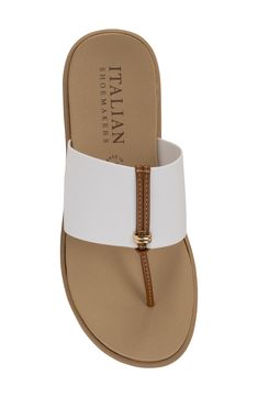 Show off beachy style with this slide sandal featuring a thong toe, comfortable elastic strap and comfortable cushioned footbed. 1" heel Synthetic upper, lining and sole Made in Italy Beachy Style, Strap Sandals Women, Womens Sandals Flat, Anniversary Sale, Sandal Women, Flat Sandals, Strap Sandals, Slide Sandals, Nordstrom Rack