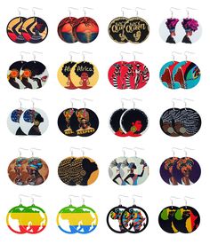 PRICES MAY VARY. Title: 20 Pairs African Earrings for Women Wooden Black Lives Matter Earrings African Map Round Painted Wooden Earrings Statement Ethnic Dangle Earring. Product Type: Departments > Women > Jewelry > Earrings > Drop & Dangle African Map, African Earrings, Different Feelings, Painted Earrings, African Elephant, Wooden Earrings, Earrings Statement, Boho Vibe, African Women