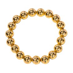 Trendy medium sized golden beaded ball bracelet Width: 10mm beads Length: Adjustable, One size Material: Stainless Steel Plating: 18k real gold Bracelet is 100% nickel-free and cadmium-free Real Gold Bracelet, Beaded Ball, Ball Bracelet, Real Gold, Women's Jewelry, Medium Size, Gold Bracelet, Plating, Women Jewelry