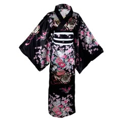 PRICES MAY VARY. -Size: One size fits most. Length 86cm, recommended for weight up to 70kg and height 150-168cm -Features: Gorgeous japanese kimono outfit mixes traditional japanese garb with sexy styling. This kimono dress features floral print design, wide obi belt with cute bowknot at the back, and loose long sleeve. The fabrics is soft, flowy and luxurious, with good drape, which can flatter your beautiful curves when clings to your skin. You will surely have a comfortable night with this se Japanese Womens Kimono, Cosplay Kimono Dress, Floral Japanese Dress, Kimono Tutorial Japanese, Ronin Robe, K-on Maid Blanket, Japanese Kimono Skirt, Hiyoko Saionji Kimono, Darling Army Kimono Dress