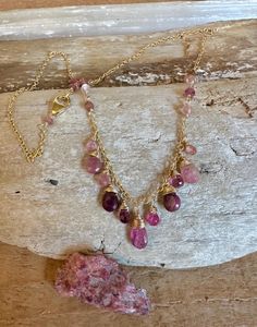 Gold filled 18" necklace with faceted pink tourmaline gemstones Gold Handmade Necklace, Handmade Gold Necklace, Tourmaline Gemstone, Handmade Necklace, Pink Tourmaline, Handmade Necklaces, Tourmaline, Necklace Etsy, Jewelry Necklace Pendant