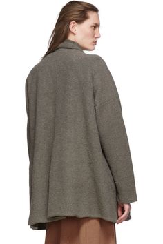 Lauren Manoogian: Grey Short Uzbek Cardigan | SSENSE Lauren Manoogian, Grey Shorts, Shawl Collar, Accessories For Women, Pima Cotton, Front Open, North America, How To Find Out, Turtle Neck