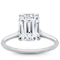 Solitaire Setting, Wedding Rings Solitaire, Emerald Cut, Solitaire Engagement Ring, Diamond Rings, Baskets, Emerald, Platinum, Wedding Bands