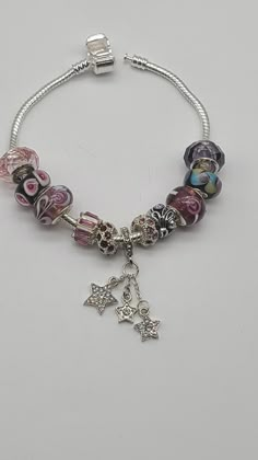 Charm Bracelet with Pugster & European charms. Super cute Pandora Charm Bracelet Aesthetic, Charm Bracelet Aesthetic, Charmed Bracelet, Charm Bracelet Pandora, Silver Pandora Bracelet, Ice Skating Aesthetic, Pandora Bracelet Ideas, Pandora Bracelet Charms Ideas, Pandora Bracelet Designs