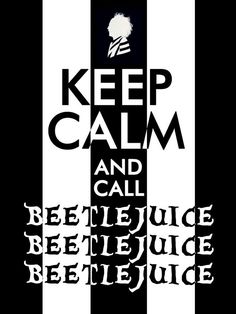 a purple and white poster with the words keep calm and call beete juice below