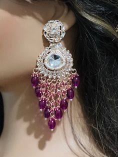 "Dive into the timeless elegance of Kundan Jhumka/Jhumki and Diamond earrings, reflecting the rich heritage of Indian and Pakistani Jewelry, adorned with the glamour of Bollywood. Discover your perfect pair ✨💎. Explore an array of designs and varieties by visiting my Etsy shop for an extensive collection 🛍️:    https://thefashionofindia.etsy.com"Polki Earrings Pakistani Earrings, Polki Earrings, Kundan Earrings, Pakistani Jewelry, Indian Earrings, Traditional Jewelry, Pink Earrings, Gold Jewelry Fashion, Rose Gold Earrings