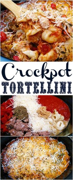 crockpot tortellini is an easy and delicious dinner that's ready in less than 30 minutes