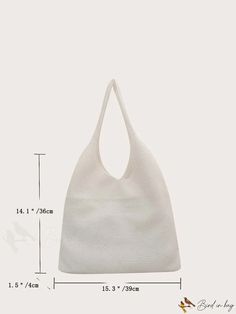 BirdinBag - Chic Crochet Top Handle Bag Chic Crochet Top, Chic Crochet, Inch Bag, Plain Style, Crochet Bags, Handle Bag, White Bag, Minimalist Style, Bag Straps