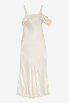 Undeniably feminine, the Jewel ivory dress is inspired by vintage evening gowns. Featuring an asymmetrical neckline, this silky dress has a suggestive off-the-shoulder sleeve and a draped ruffle detail at the back. Engagement Party Looks, Reformation Wedding Dress, Bridal Mini Dress, Mermaid Concept, Short Bridal Gown, Bridal Mini, Wedding Mermaid, Ivory Bridal Gown, Wedding Event Dresses