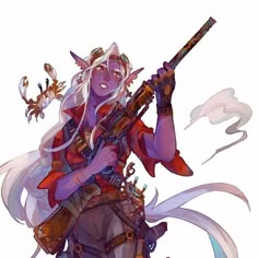 Nerdy Dnd Character Art, Aasimar Artificer, Drow Artificer, Drow Gunslinger, Dnd Oc Ideas, Drow Character Design, 6 Arms Character Design, Dnd Cleric Character Design, Dnd Character Ideas