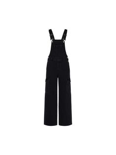 MO&Co. Women's Straight Leg Denim overalls This jumpsuit is crafted from denim fabric for a casual look and stylish. Featuring adjustable shoulder straps, a wide-leg silhouette and cargo pockets, it's the perfect choice for effortless elegance. With its subtle sophistication, it's sure to become a wardrobe favorite. Features : - High waist, cut for a relaxed fit- Multi-pocket, side button details- Adjustable shoulder straps- Comfy denim materials Code: MBD1JPS011The back length of size S is 108c Dark Wash Wide Leg Overalls With Pockets, Wide Leg Dark Wash Overalls With Pockets, Trendy Overalls With Suspenders For Workwear, Trendy Wide-leg Overalls For Workwear, Dark Wash Utility Denim Jumpsuit, Utility Style Dark Wash Denim Jumpsuit, Casual Overalls With Cargo Pockets For Workwear, Utility Wide-leg Overalls With Pockets, Utility Wide Leg Overalls With Pockets